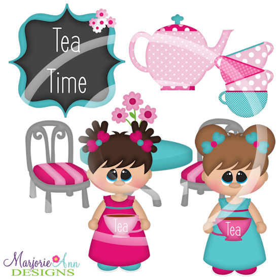 Tea Party SVG Cutting Files Includes Clipart - Click Image to Close